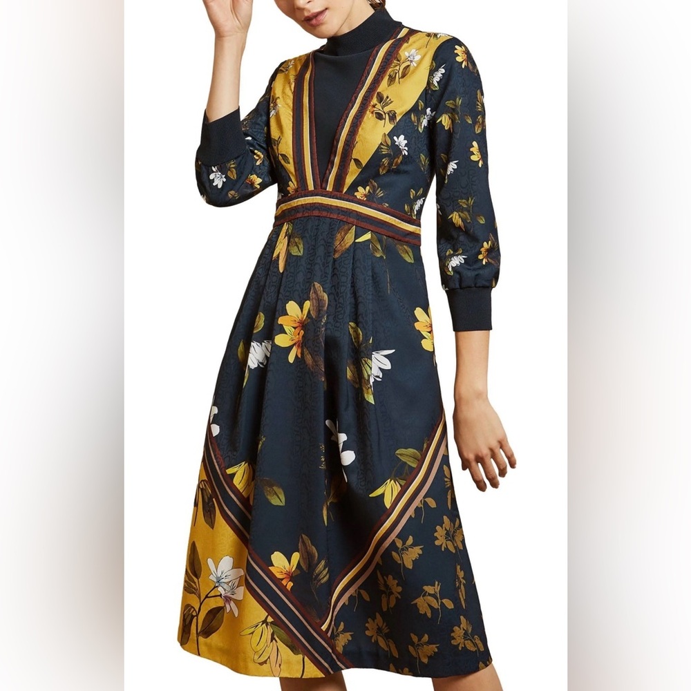 Ted Baker ‘juudyy’ Savanna Mockable Neck Floral Midi Dress Ted size 1